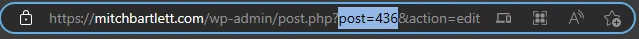 Wordpress post ID displayed in address bar